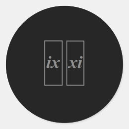 Sticker voor 9-11 ix xi in Romeinse cijfers