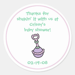 Sticker voor baby shower feestfavoriet