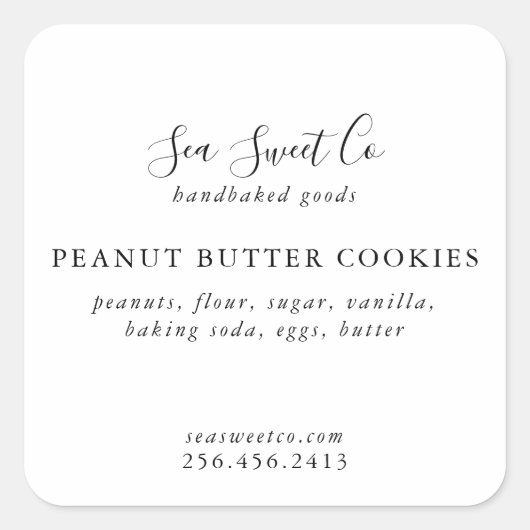 Sticker voor Bakkerijproducten (Voorkant)