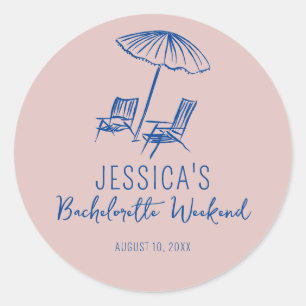 Sticker voor beach bachelorette-weekend favor