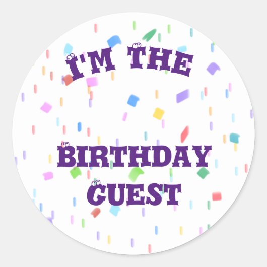 Sticker voor Birthday Guest (Voorkant)