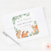 Sticker voor boekplaat bosdieren wit (Envelop)