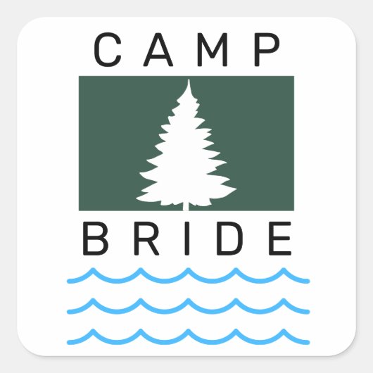 Sticker voor Camp Bride vrijgezellenfeest (Voorkant)