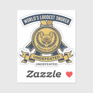 Sticker voor de luidste snurker Frenchie-trofee