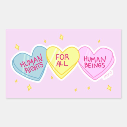 Sticker voor de mensenrechten (Voorkant)