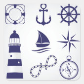 Sticker voor de vierkant van mariene elementen (Voorkant)