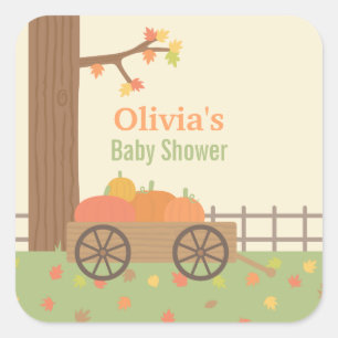 Sticker voor decoratie van baby shower met wagen v