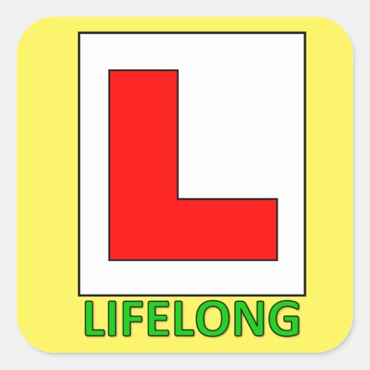 Sticker voor een leven lang leren (Voorkant)