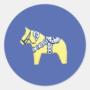 Sticker voor Gele Dala Horse
