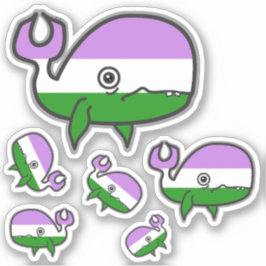 Sticker voor Genderqueer, schadelijk maar geperste