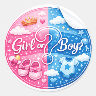 Sticker voor geslachtsonthulling – Meisje of Jonge