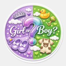 Sticker voor geslachtsonthullingfeestje – Meisje o