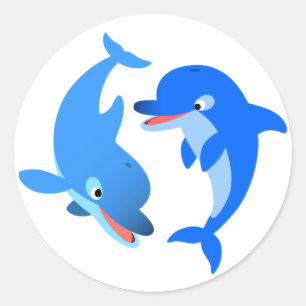 Sticker voor het afspelen van Cartoon Dolphins