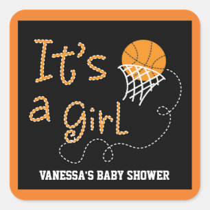 STICKER VOOR HET BABYSHOWERFEESTJE VAN HET MEISJE