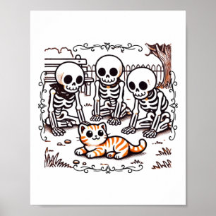 Sticker voor het verzamelen van skeletten Poster