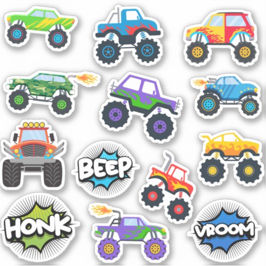 Sticker voor honkbeep-vroom-monstertrucks (Voorkant)
