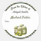 Sticker voor inmaakpot Pickles en Relish (Voorkant)