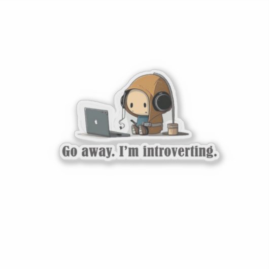 Sticker voor introverte mensen (Voorkant)