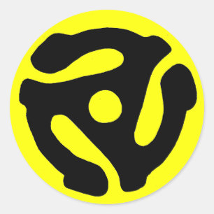 sticker voor invoegen van record met 45 rpm