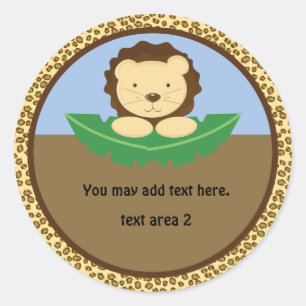 Sticker voor Jungle Leeuw Safari Feestje Baby Show
