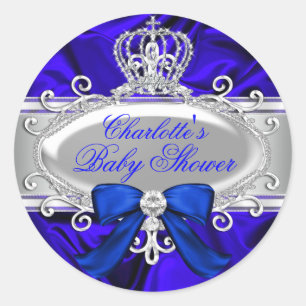 Sticker voor Little Prince Royal Blue Baby Shower