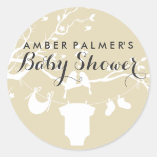Sticker voor Love Birds Baby Shower