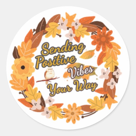 Sticker voor Positive Vibes - Autumn Wreath, MO (Voorkant)