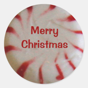 Sticker voor prettige kerstpeppermint-Snoep