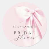 Sticker voor roze lint bruidsfeestje (Voorkant)
