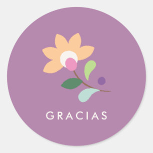 Sticker voor sluiting botanische bloem - orchidee