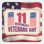  sticker voor Veteranendag (Voorkant)