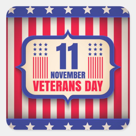  sticker voor Veteranendag (Voorkant)