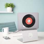  Sticker voor vinylrecord (Laptop op bureau)