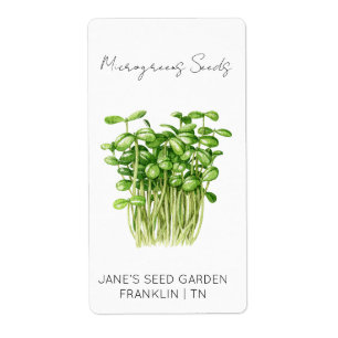 Sticker voor zaadpakket Microgreens Zaadlabel