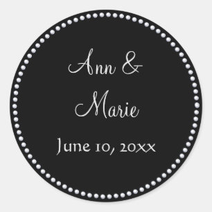 Sticker voor zwarte en zilveren faux Glitter Weddi