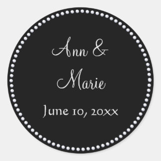 Sticker voor zwarte en zilveren faux Glitter Weddi