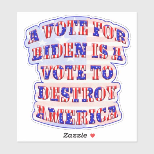 Sticker Vote Biden Destroy America (Feuille)