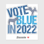 Sticker Vote Blue en 2022 Démocrate Donkey Élection de mi- (Feuille)
