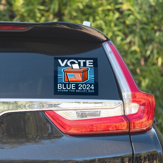 Sticker Vote élection présidentielle 2024 bleu (Côté voiture)