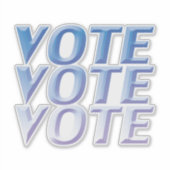 Sticker "vote vote" lettres bleues - (Devant)