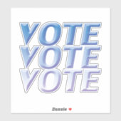 Sticker "vote vote" lettres bleues - (Feuille)