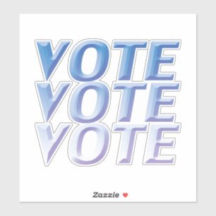 Sticker "vote vote" lettres bleues -