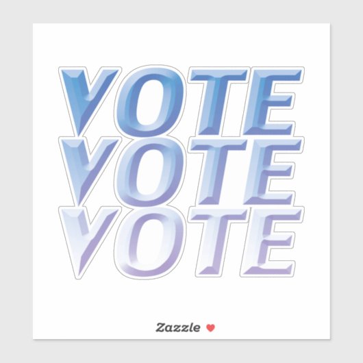 Sticker "vote vote" lettres bleues - (Feuille)
