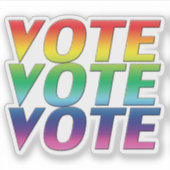 Sticker "vote vote" Pride lgbtq lgbt couleurs - (Devant)