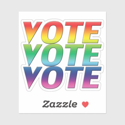 Sticker "vote vote" Pride lgbtq lgbt couleurs - (Feuille)