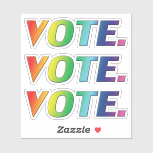 Sticker "vote vote" Pride lgbtq lgbt couleurs -