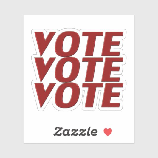 Sticker Vote vote typographie rouge moderne (Feuille)