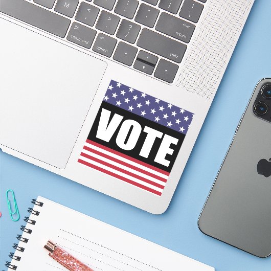 STICKER VOTER (Ordinateur portable avec iPhone)