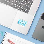 Sticker Votez Bleu (Ordinateur portable avec iPhone)
