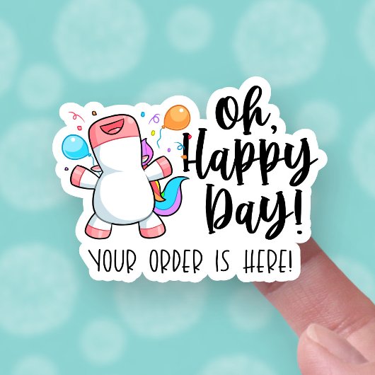 Sticker Votre Commande Est Ici Joyeux Jour Unicorn Cute Bu